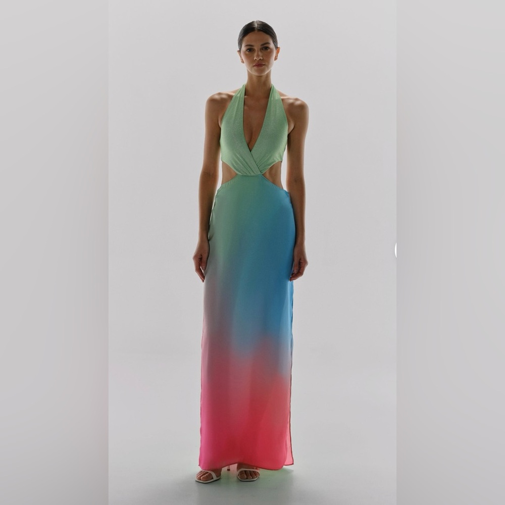 Baobab Collection Green and Pink Maxi Dress - Picture 3 of 4